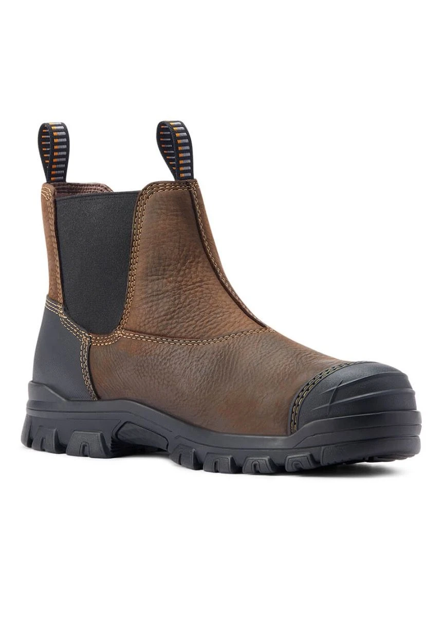 Ariat Mens Treadfast H20 Steel Toe Chelsea Boot - Dark Brown