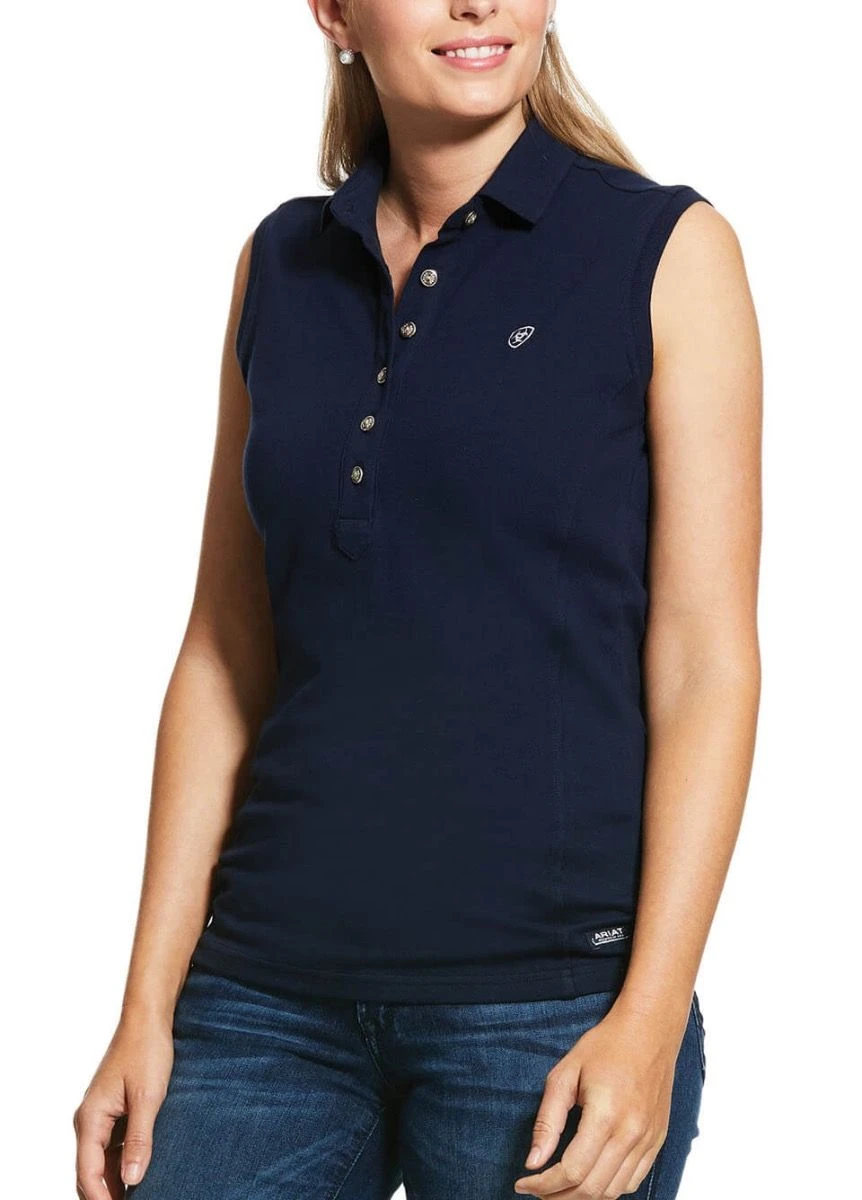 Ariat Prix 2.0 Sleeveless Polo - Navy