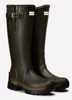 Hunter Mens Balmoral Neoprene Tech Sole Wellingtons - Dark Olive