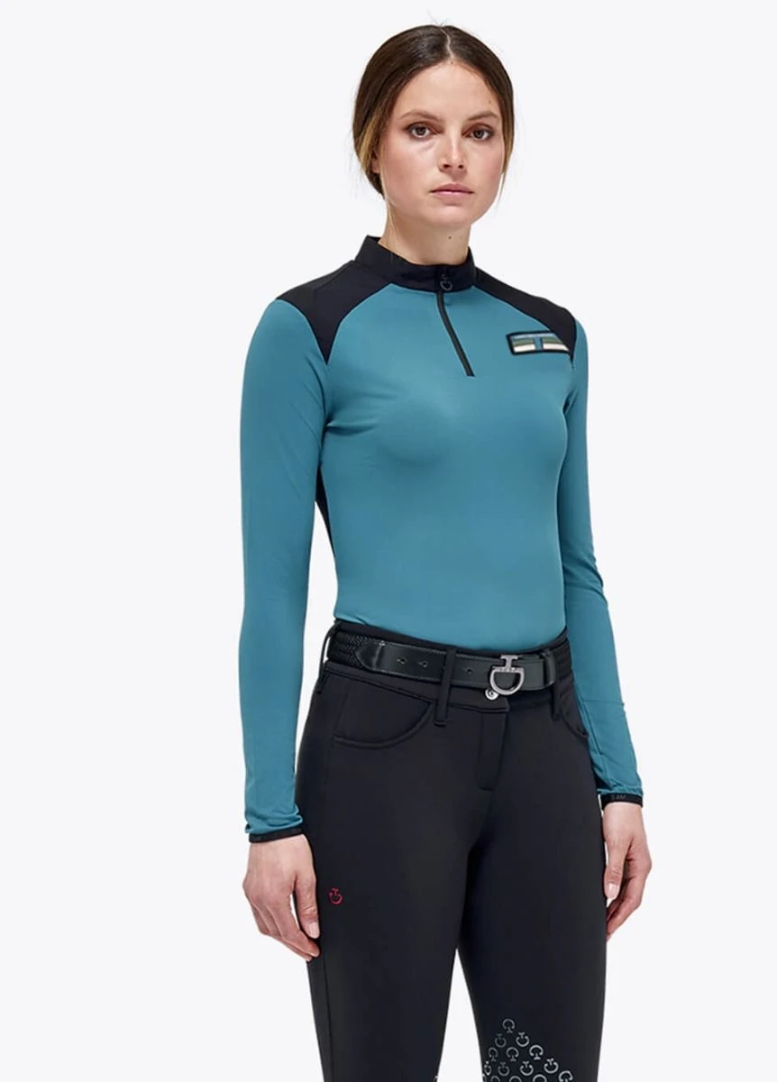 Cavalleria Toscana Lightweight Performance Piqué Polo - Sea Blue