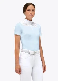 Cavalleria Toscana Lightweight Pique S/S Competition Polo - Light Blue