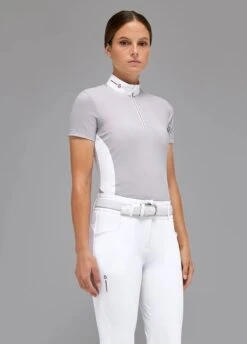 Cavalleria Toscana Revo Competition Zip Polo - Light Grey