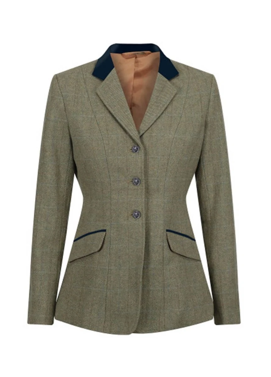 Equetech Ladies Thornborough Tweed Riding Jacket - Green
