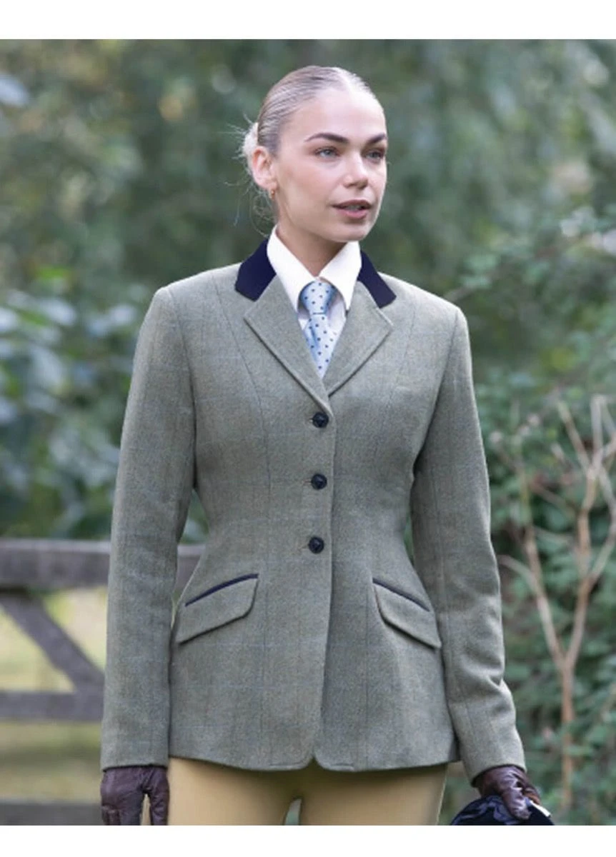 Equetech Ladies Thornborough Tweed Riding Jacket - Green