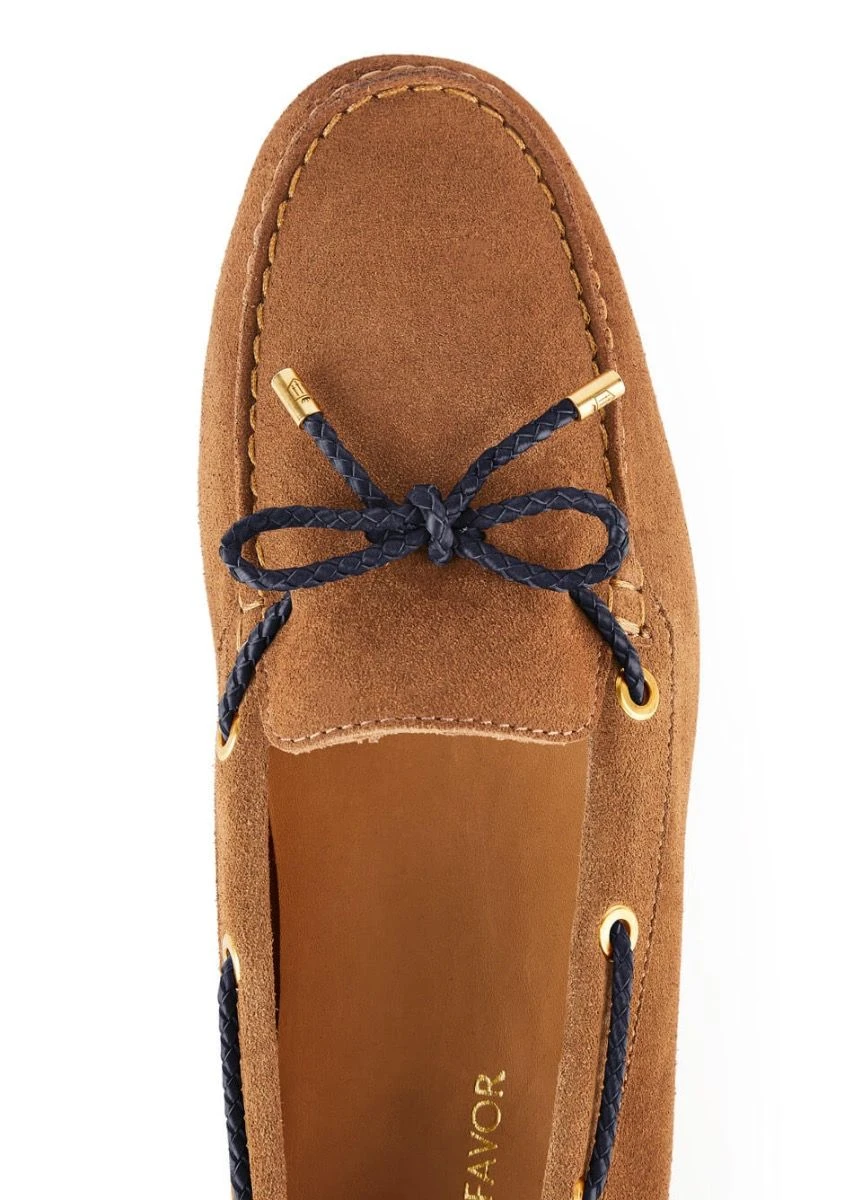 Fairfax & Favor Suede Henley Driving Shoe - Tan/Navy