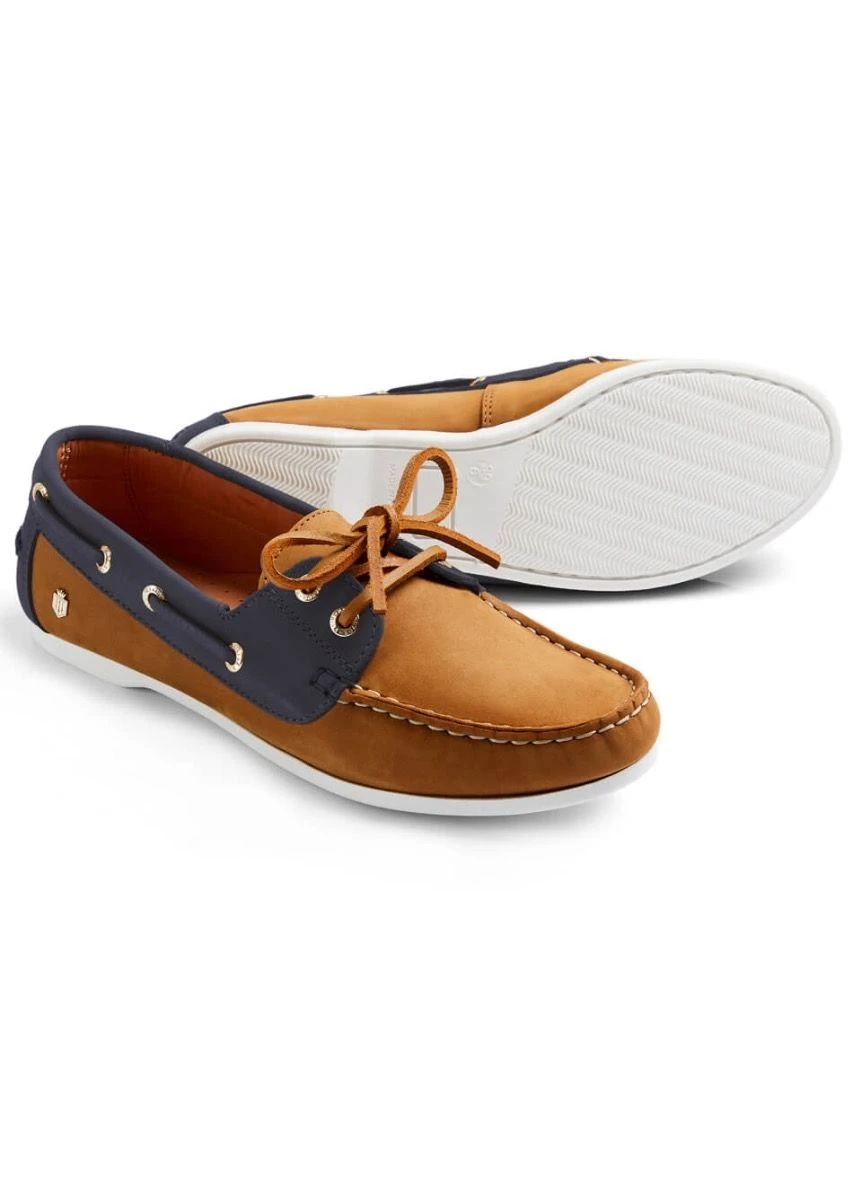 Fairfax & Favor Salcombe Deck Shoe - Tan/Navy