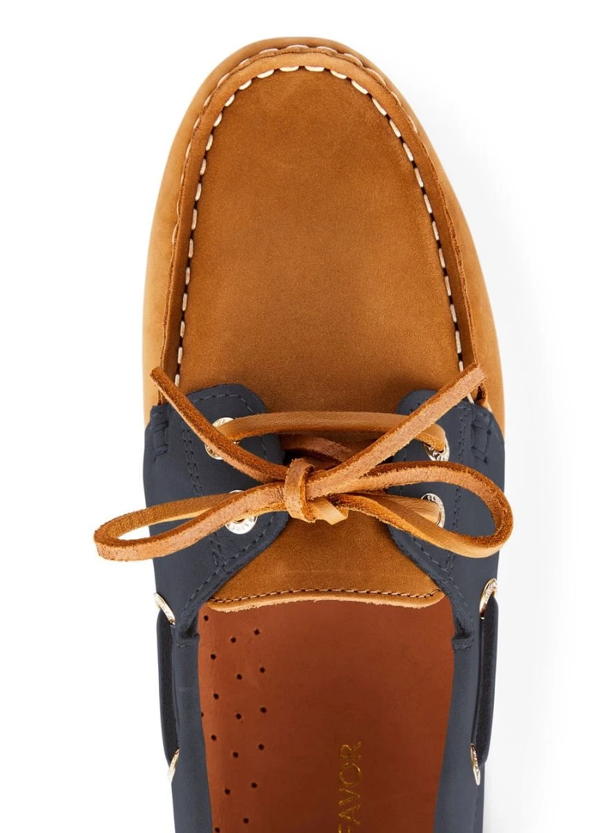 Fairfax & Favor Salcombe Deck Shoe - Tan/Navy