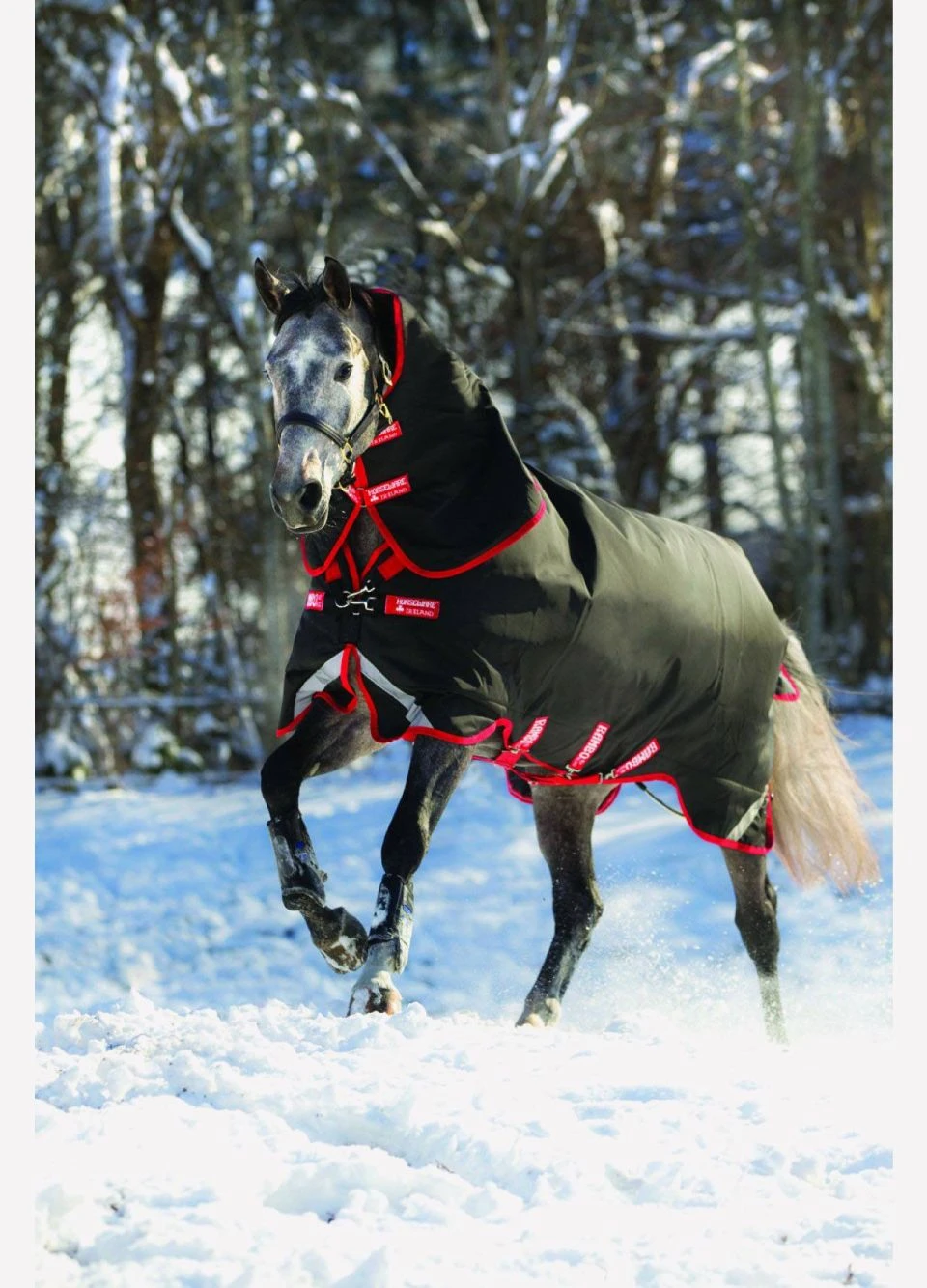 Rambo Supreme Vari-Layer Heavy Turnout Rug 450g - Black/Red