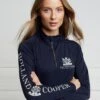 Holland Cooper Equi Base Layer - Ink Navy/Gold Zip