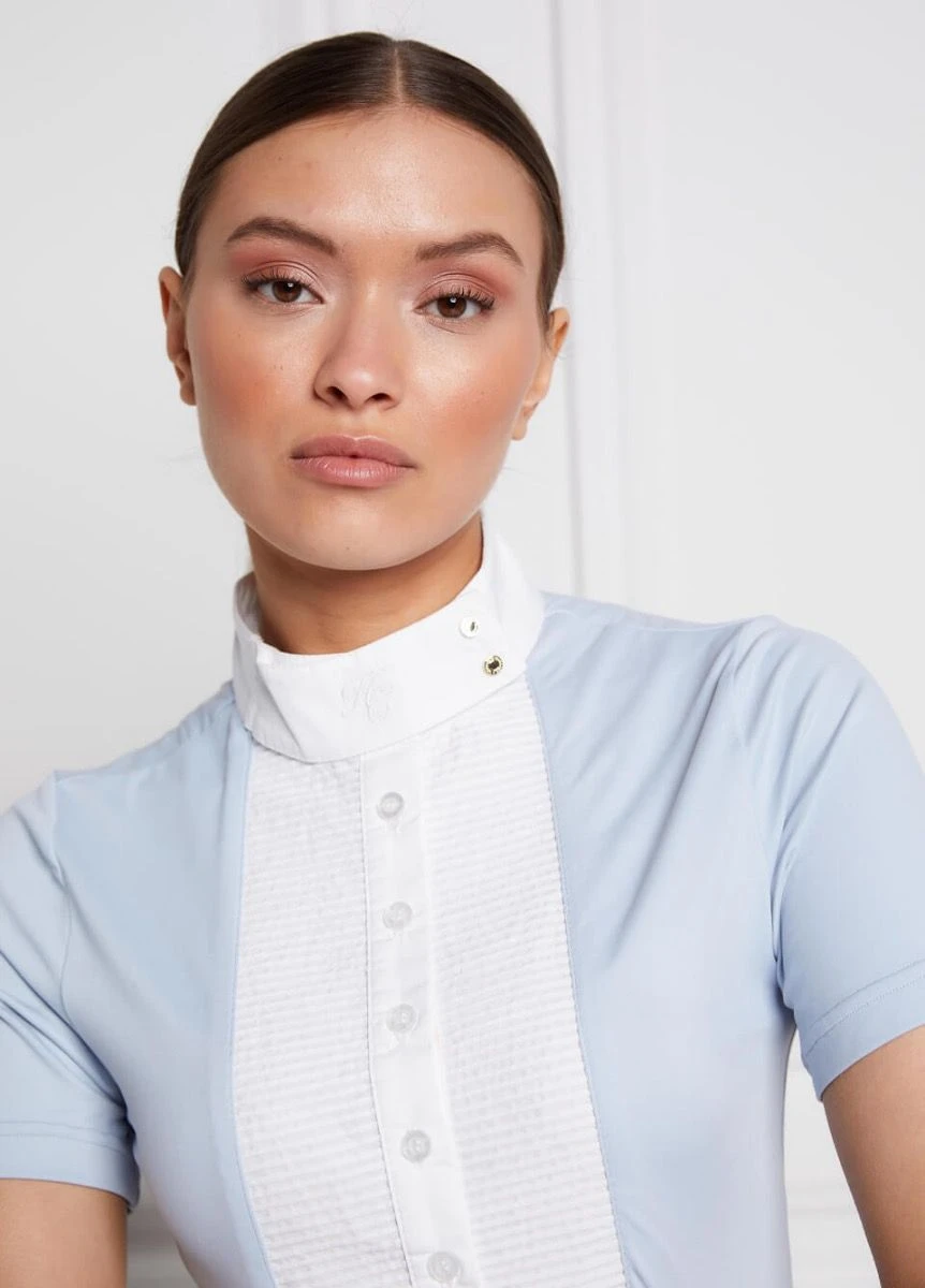 Holland Cooper Short Sleeve Show Shirt - Sky Blue