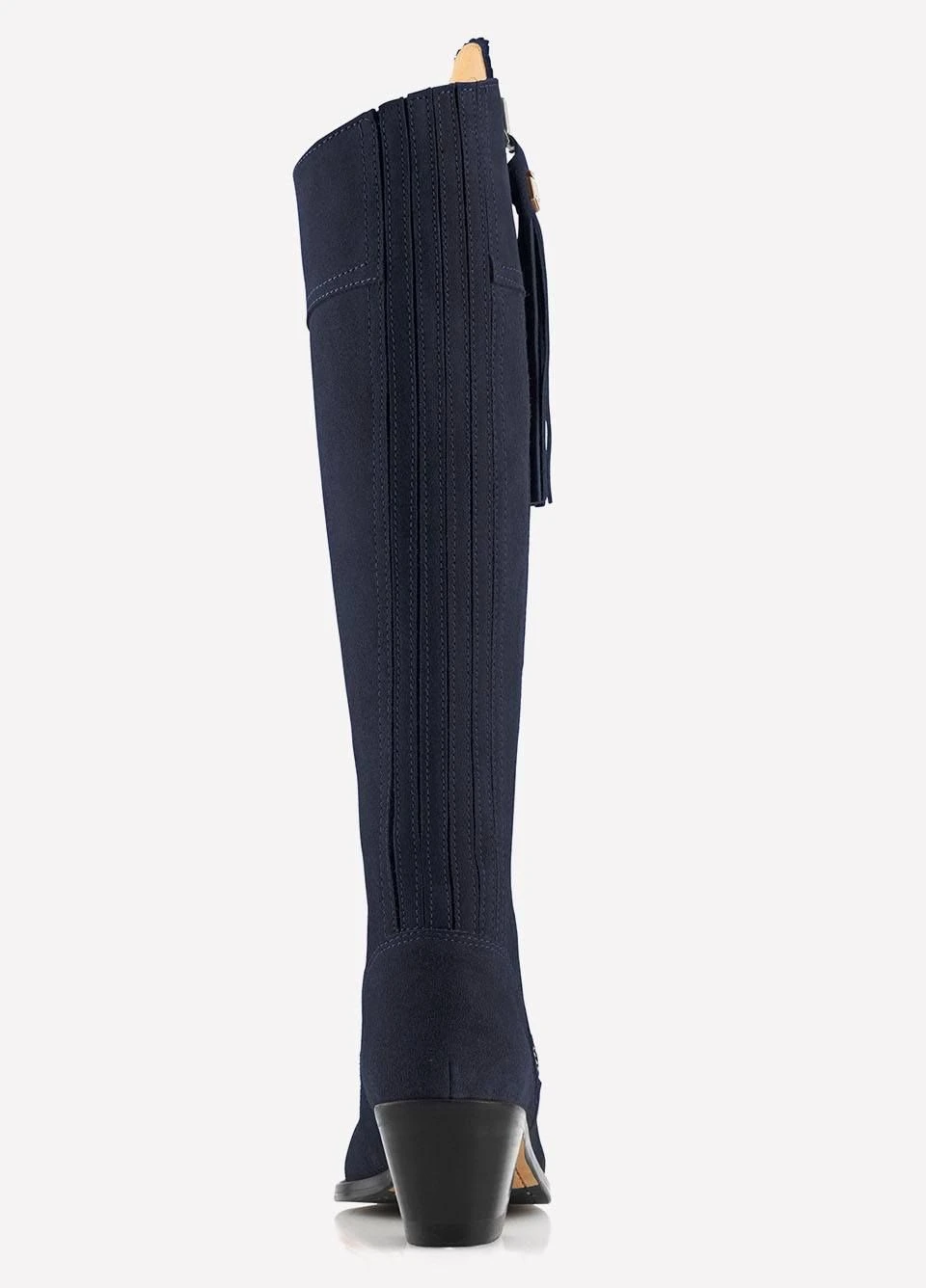Fairfax & Favor Heeled Regina Suede Boot - Navy