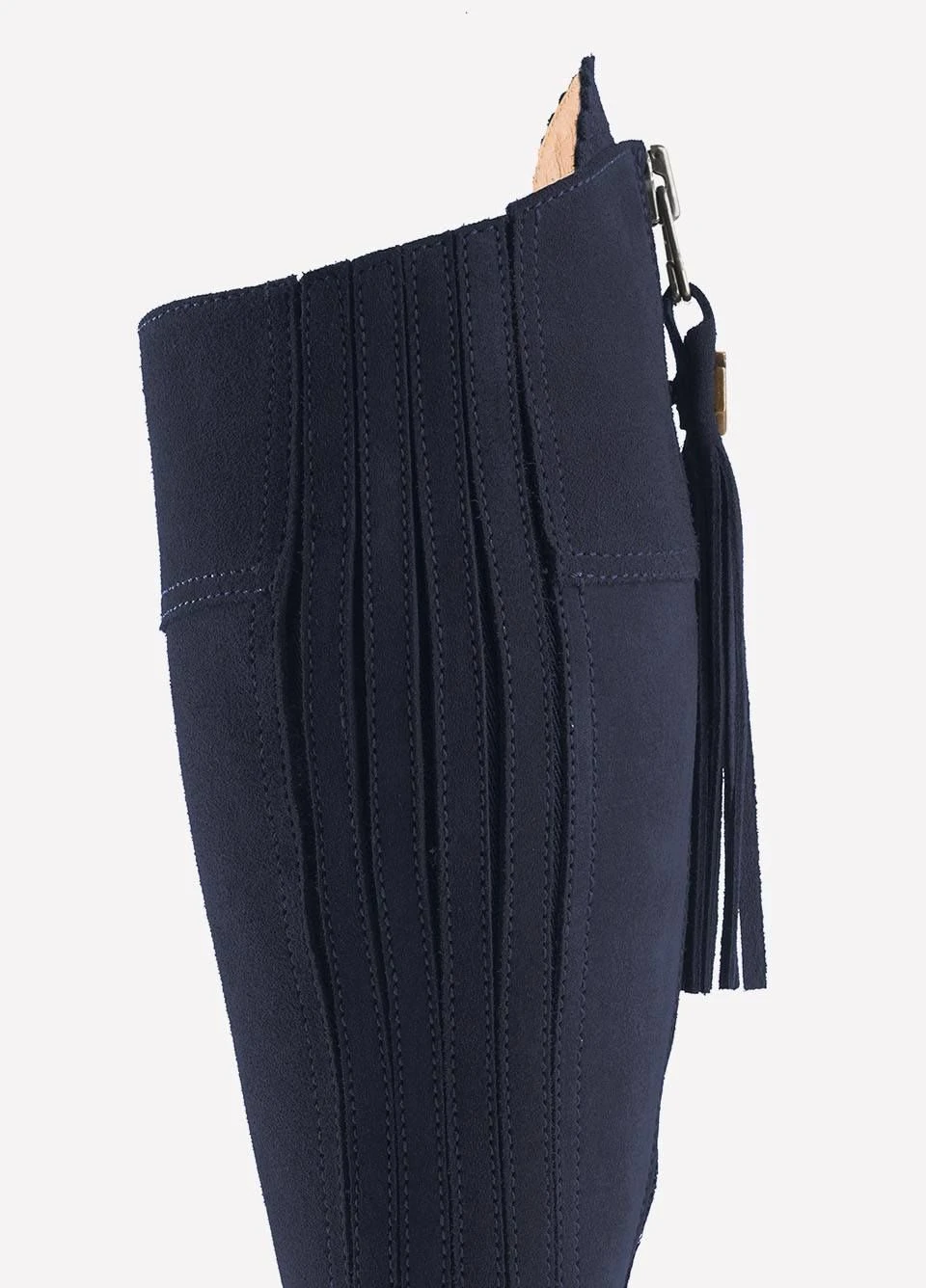 Fairfax & Favor Heeled Regina Suede Boot - Navy