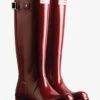 Hunter Womens Original Tall Gloss Wellington Boots - Fall Red