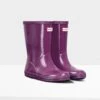 Hunter Kids First Gloss Wellingtons - Violet