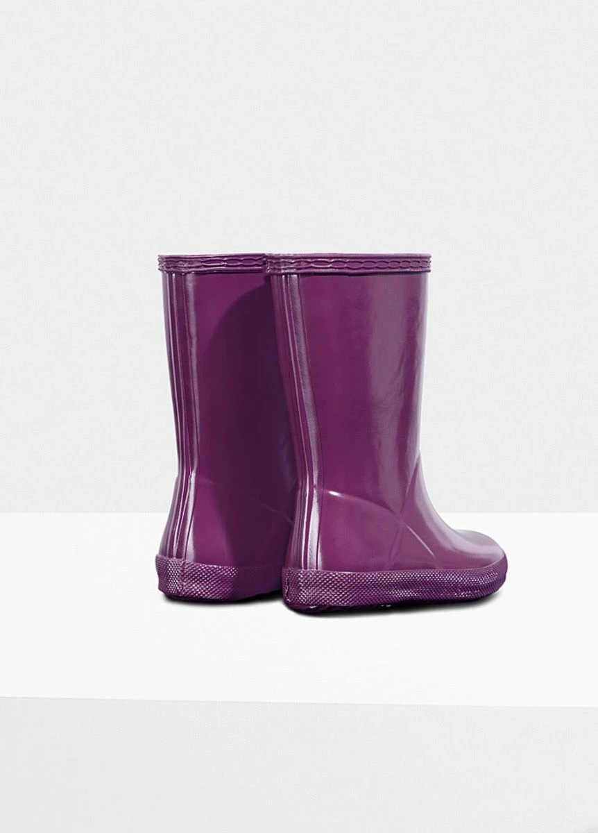 Hunter Kids First Gloss Wellingtons - Violet