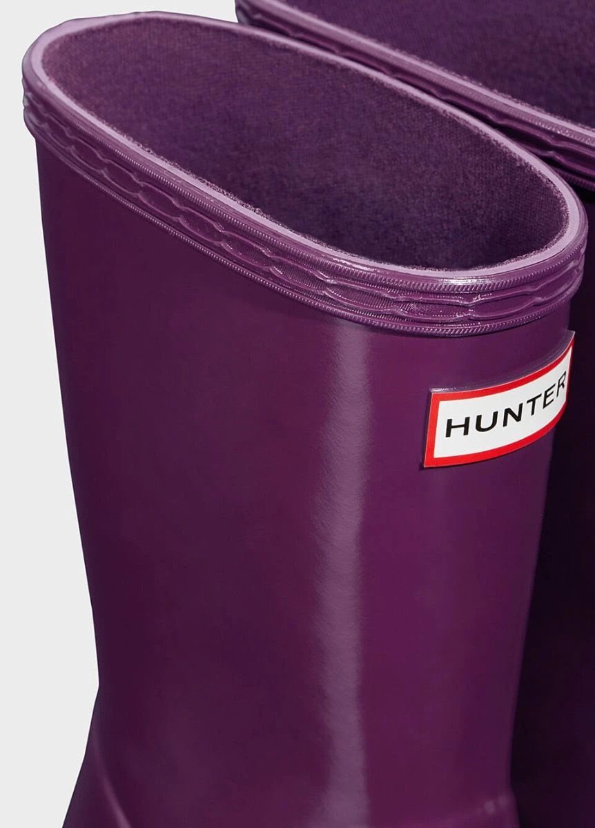 Hunter Kids First Gloss Wellingtons - Violet