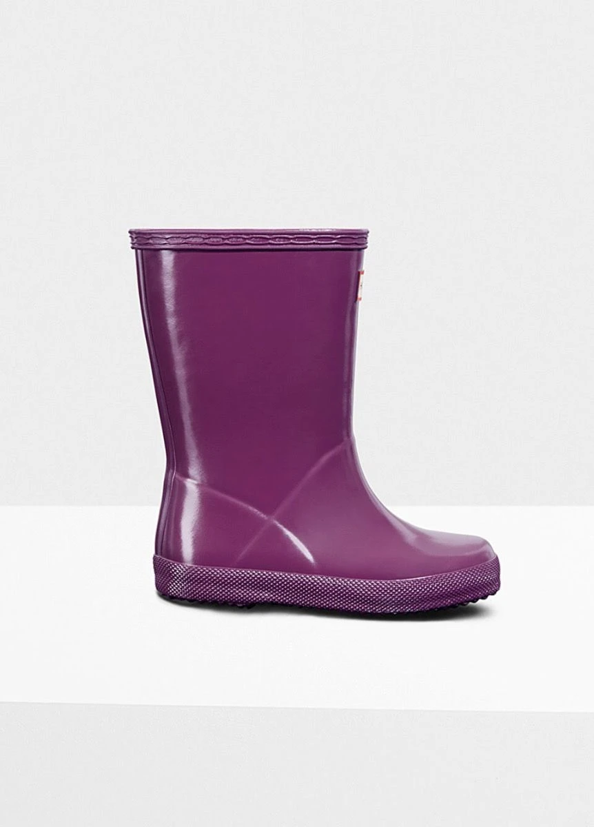 Hunter Kids First Gloss Wellingtons - Violet