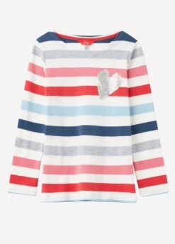 Joules Junior Harbour Luxe Jersey Top - Multi Stripe