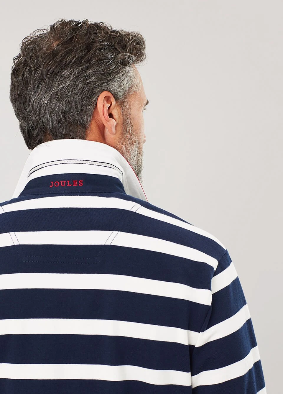 Joules Mens Onside Rugby Shirt - Navy Stripe