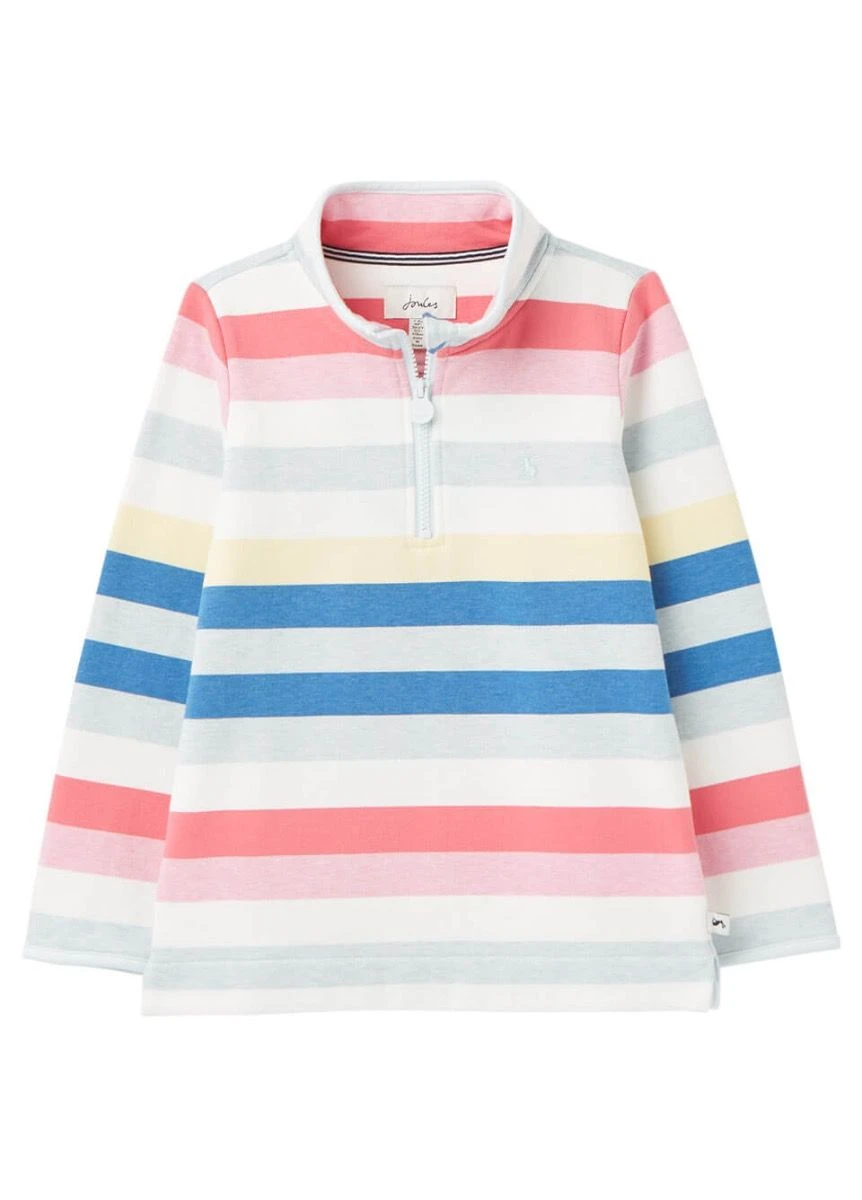 Joules Junior Fairdale Half Zip Sweatshirt - Multistripe