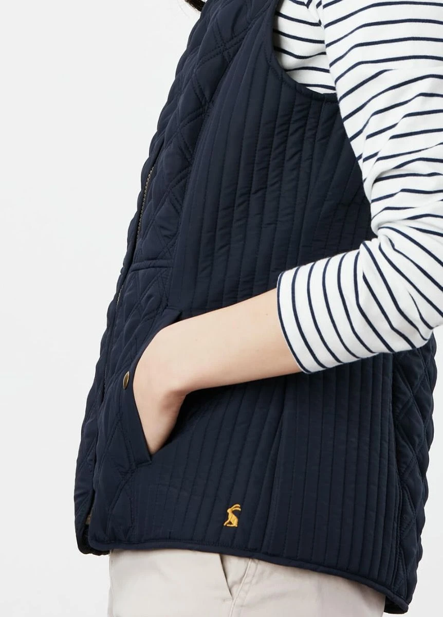 Joules Minx Diamond Quilted Gilet - Marine Navy