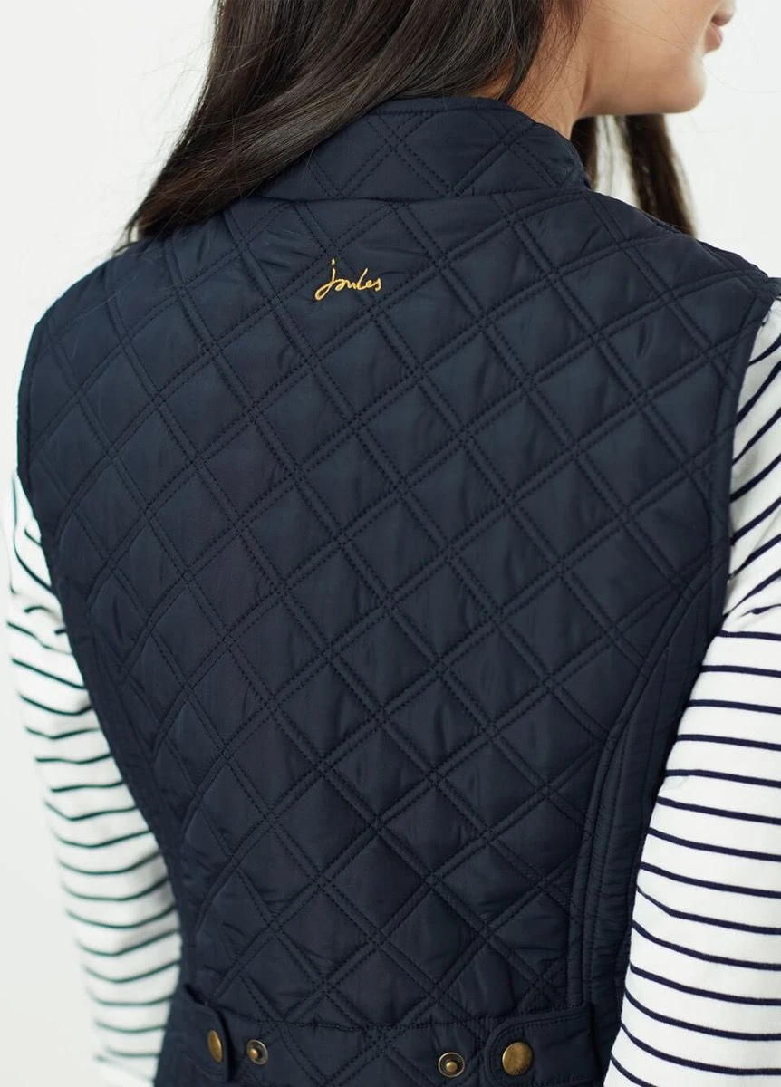 Joules Minx Diamond Quilted Gilet - Marine Navy