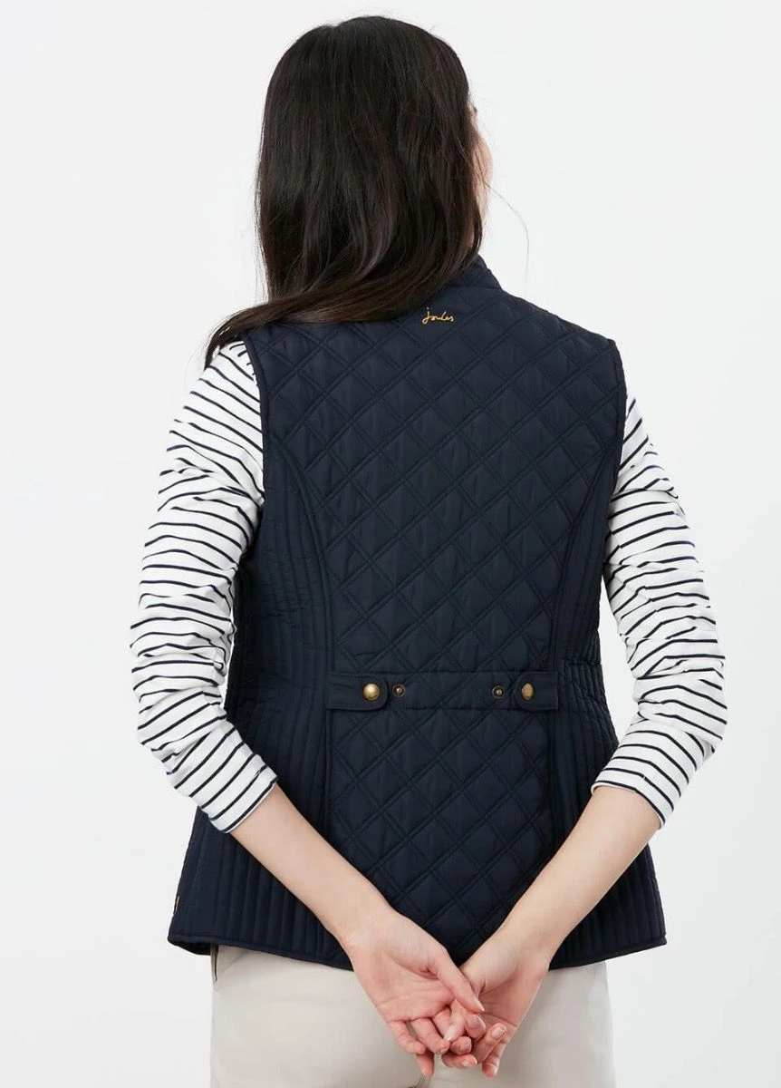 Joules Minx Diamond Quilted Gilet - Marine Navy