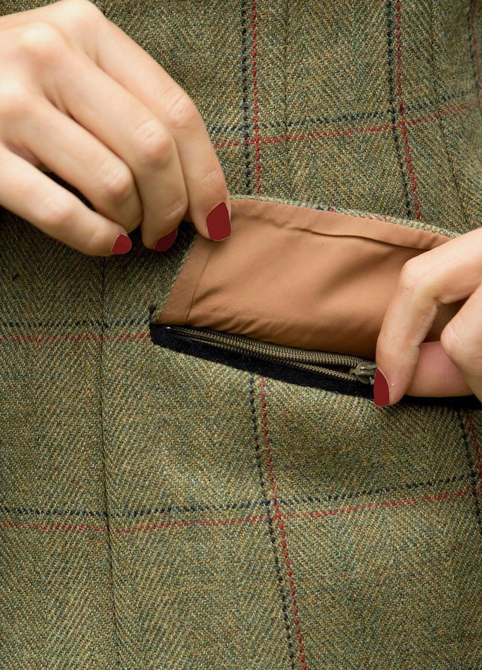 Equetech Ladies Launton Deluxe Tweed Riding Jacket - Green