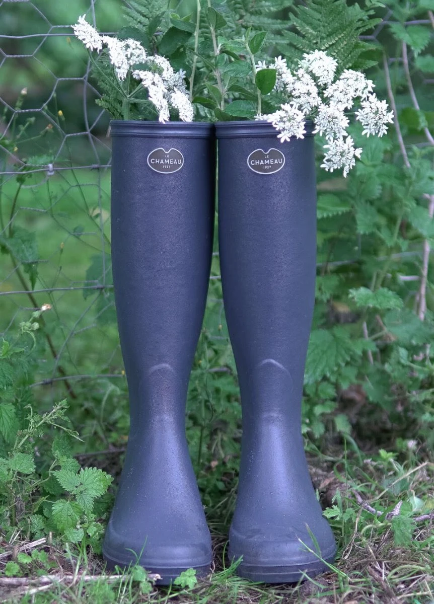 Le Chameau Iris Jersey Lined Wellingtons - Bleu Fonce