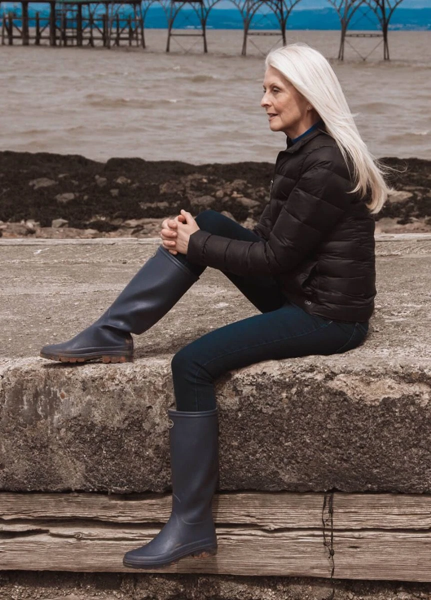 Le Chameau Iris Jersey Lined Wellingtons - Bleu Fonce