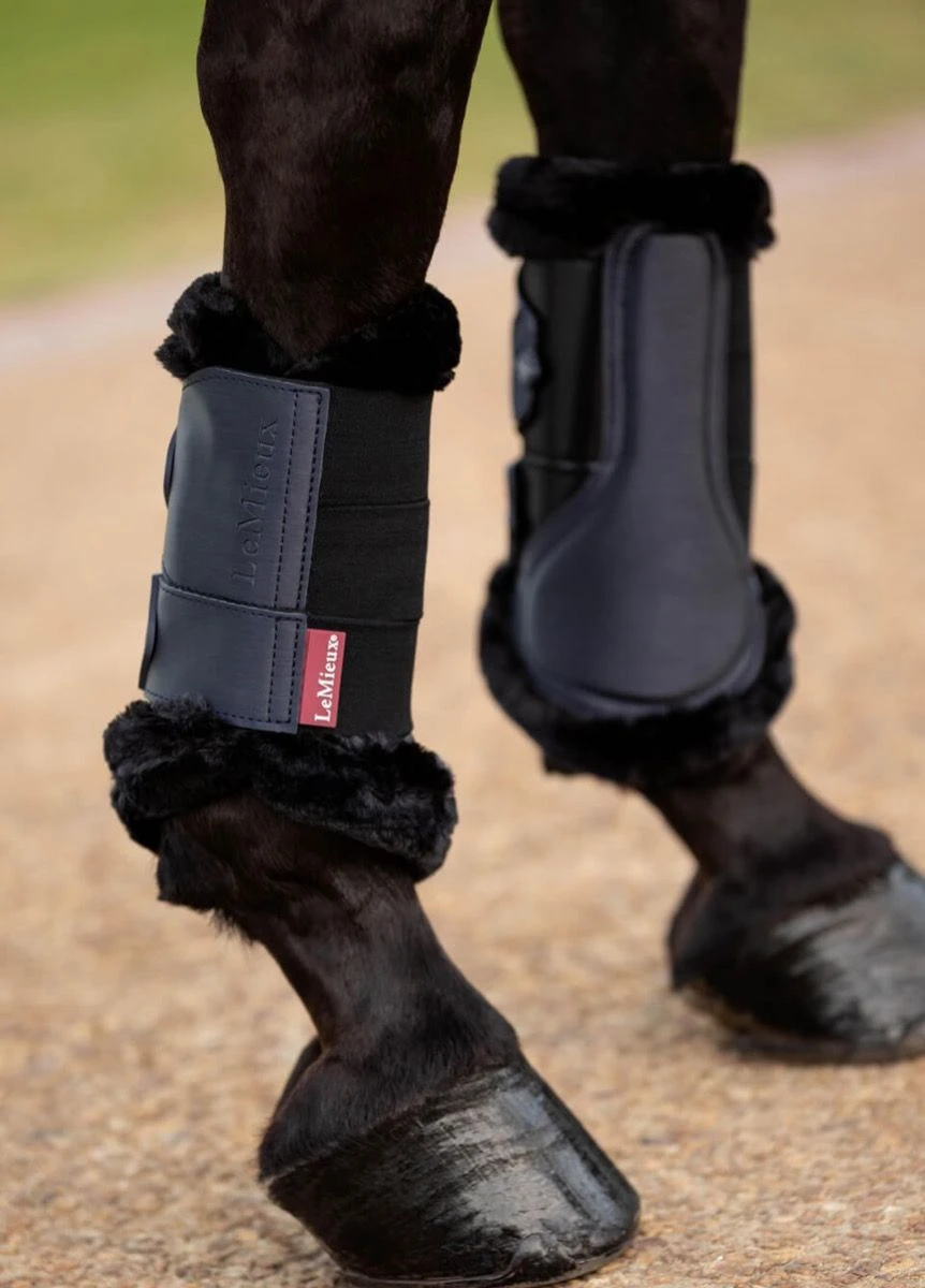 LeMieux Fleece Edged Mesh Brushing Boot - Twilight Navy