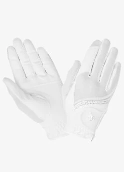 LeMieux Crystal Riding Gloves - White