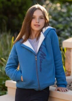 LeMieux Young Rider Hollie Sherpa Lined Hoodie - Atlantic