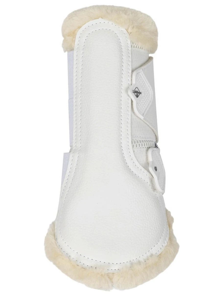 LeMieux Fleece Edged Mesh Brushing Boots - White/Natural