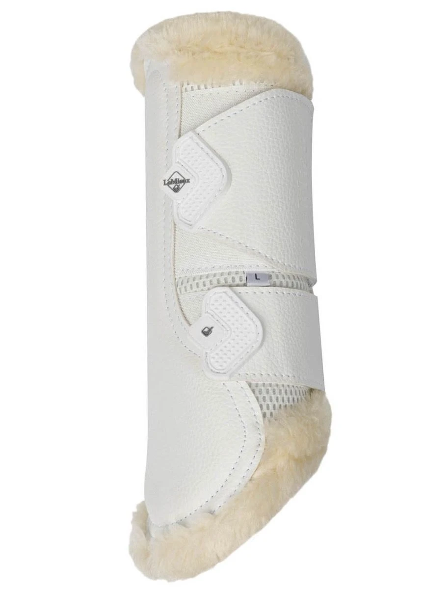 LeMieux Fleece Edged Mesh Brushing Boots - White/Natural