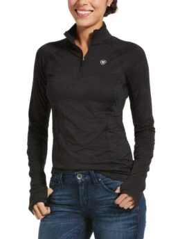 Ariat Ladies Lowell 2.0 1/4 Zip Base Layer - Black Reflective