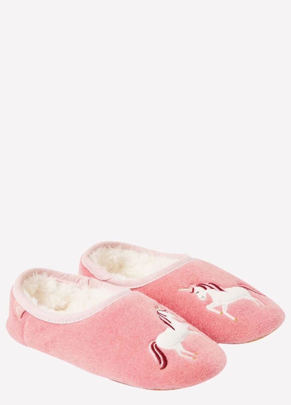 Joules Junior Slippet Felt Mule Slippers - Pink Unicorn