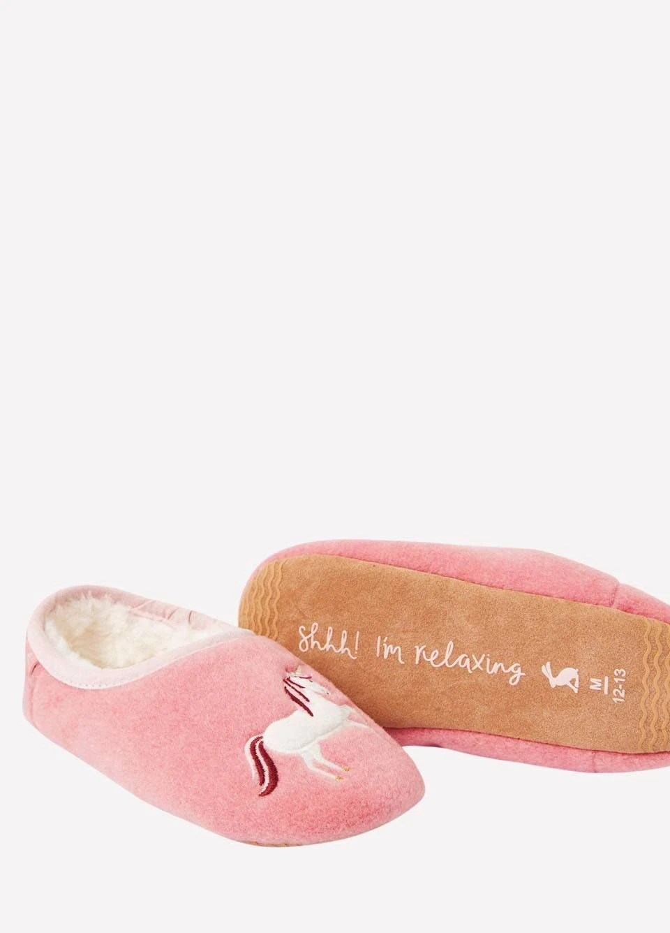 Joules Junior Slippet Felt Mule Slippers - Pink Unicorn
