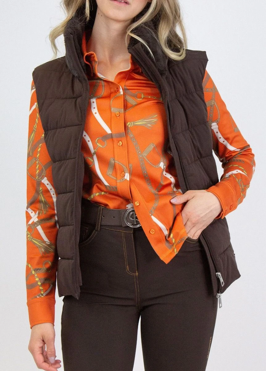 PS of Sweden Chrissy Padded Vest - Coffee