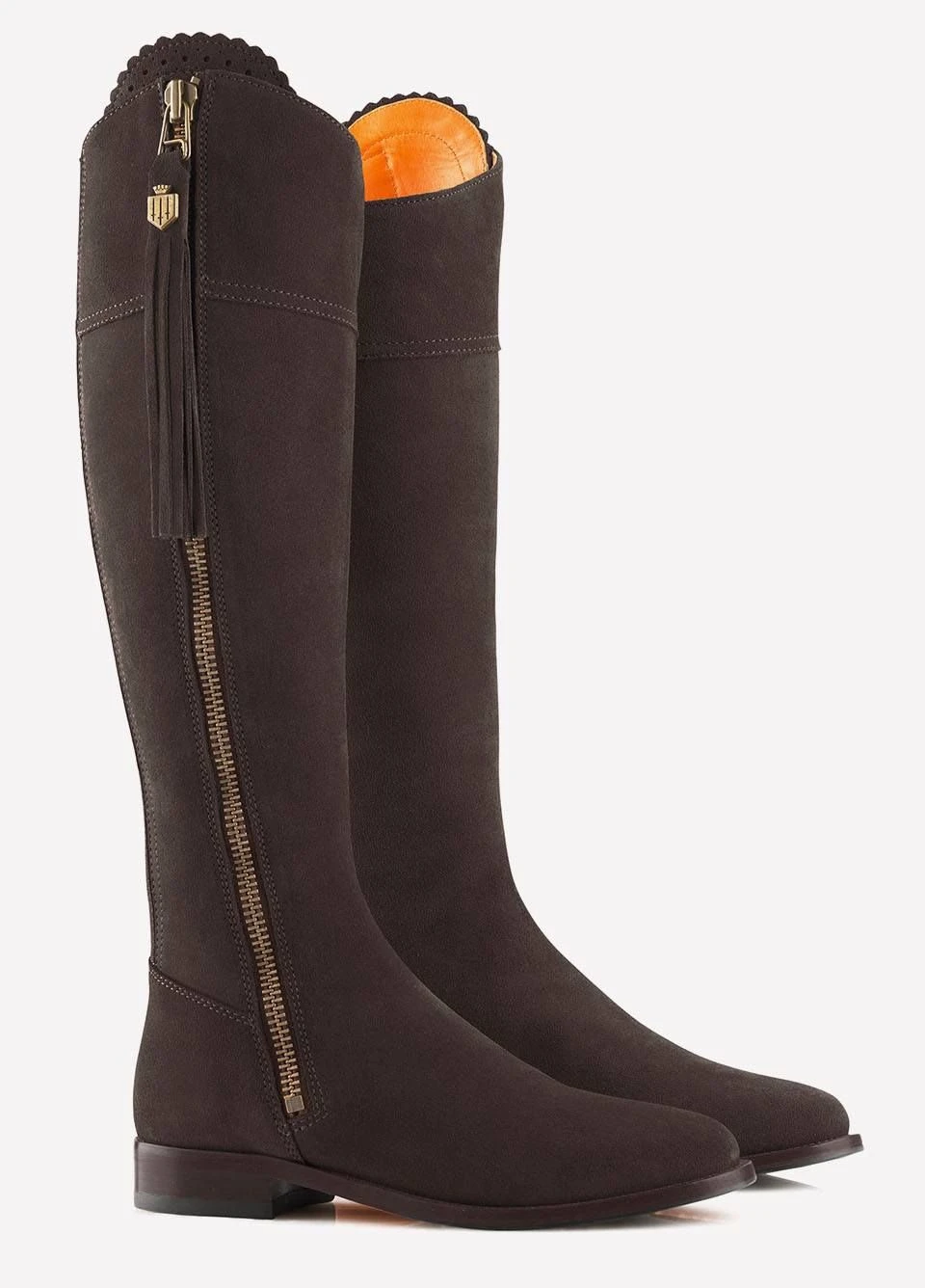 Fairfax & Favor Suede Flat Regina - Chocolate