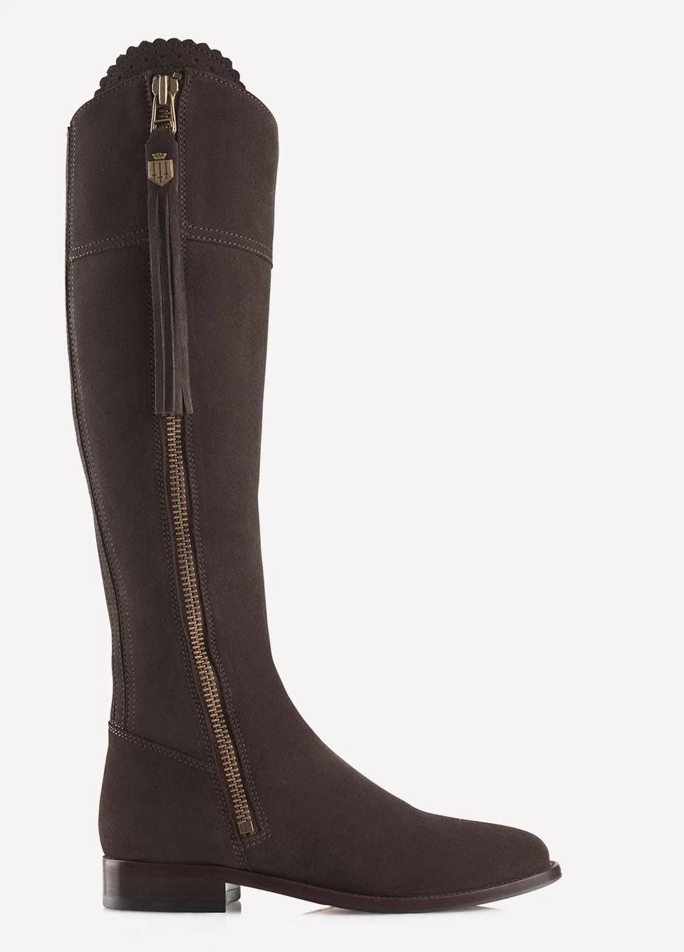 Fairfax & Favor Suede Flat Regina - Chocolate