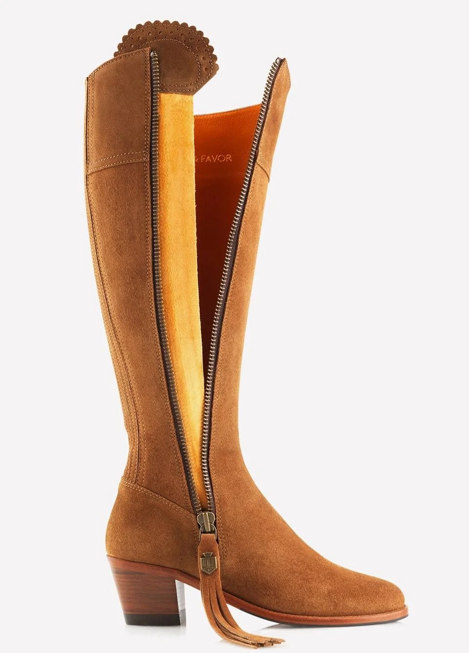 Fairfax & Favor Heeled Regina Suede Boot - Tan