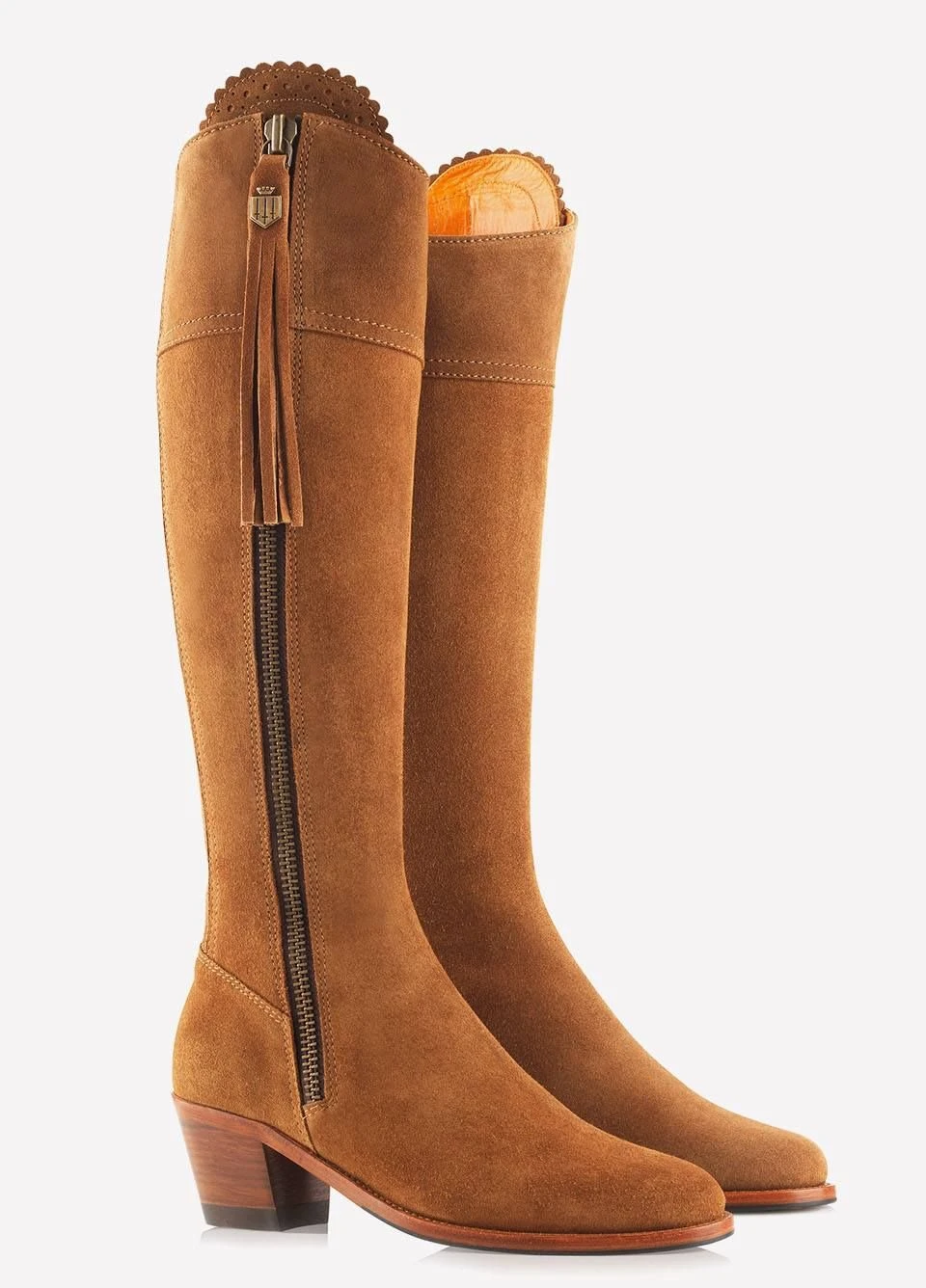 Fairfax & Favor Heeled Regina Suede Boot - Tan