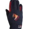 Riding Star Fleece Gloves - Navy/Burgundy