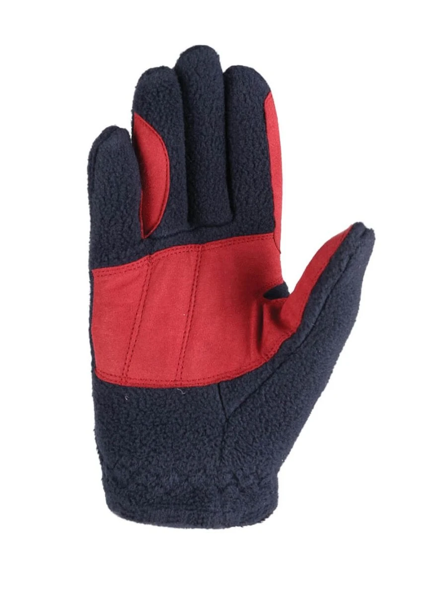 Riding Star Fleece Gloves - Navy/Burgundy