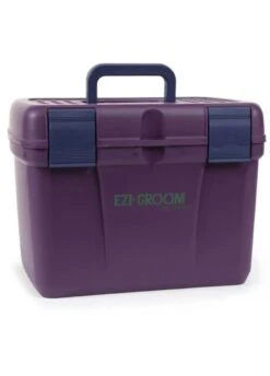Shires Deluxe Grooming Box - Plum/Navy