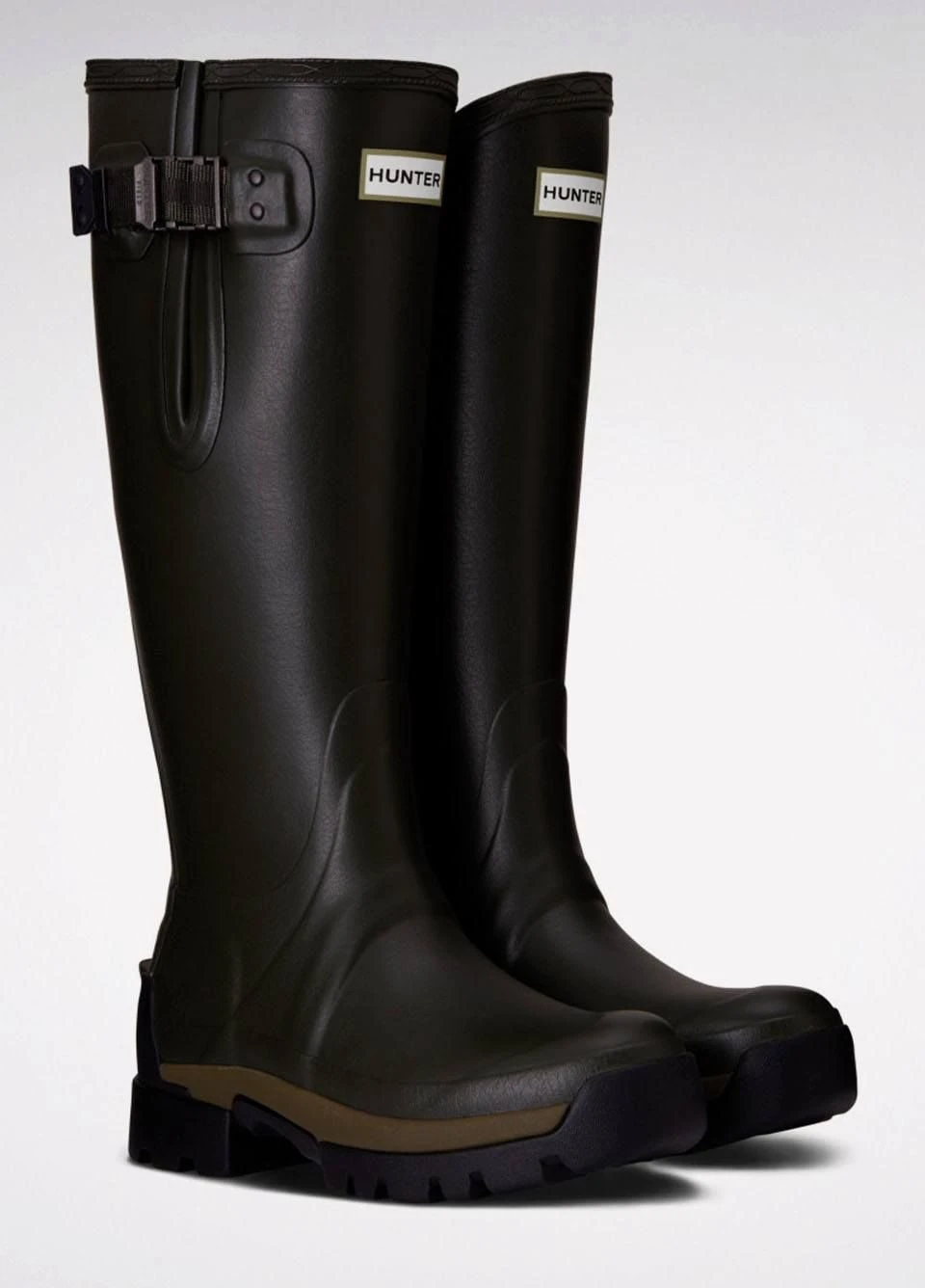 Hunter Ladies Balmoral Neoprene Tech Sole Wellingtons - Dark Olive