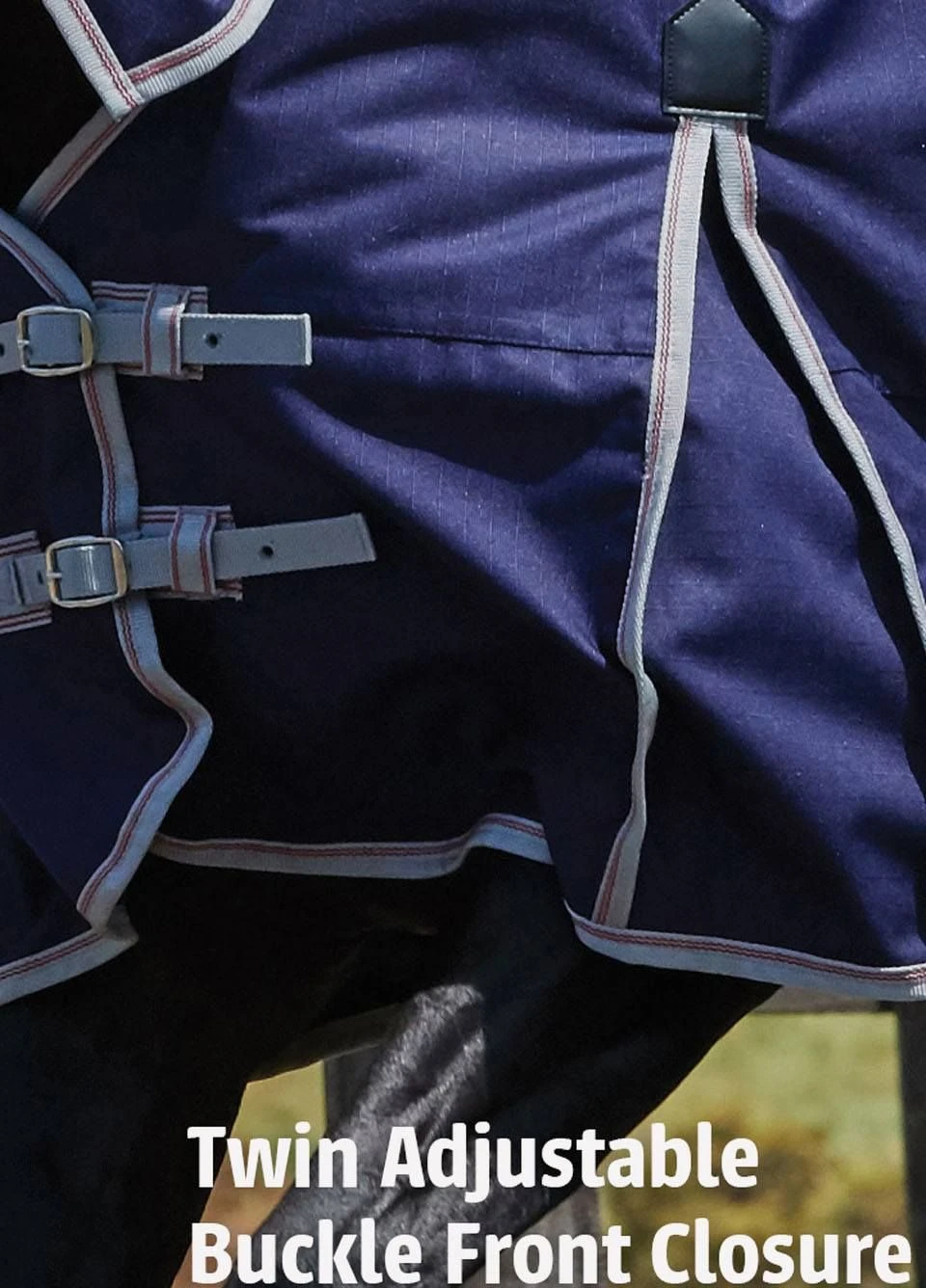 Weatherbeeta ComFiTec Essential Combo Lite Plus Turnout Rug - Navy/Silver/Red