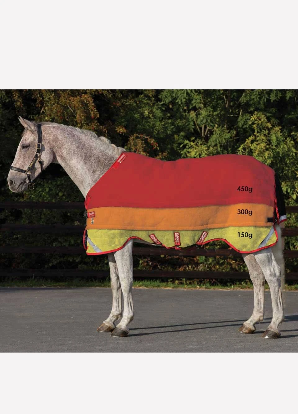 Rambo Supreme Vari-Layer Heavy Turnout Rug 450g - Black/Red