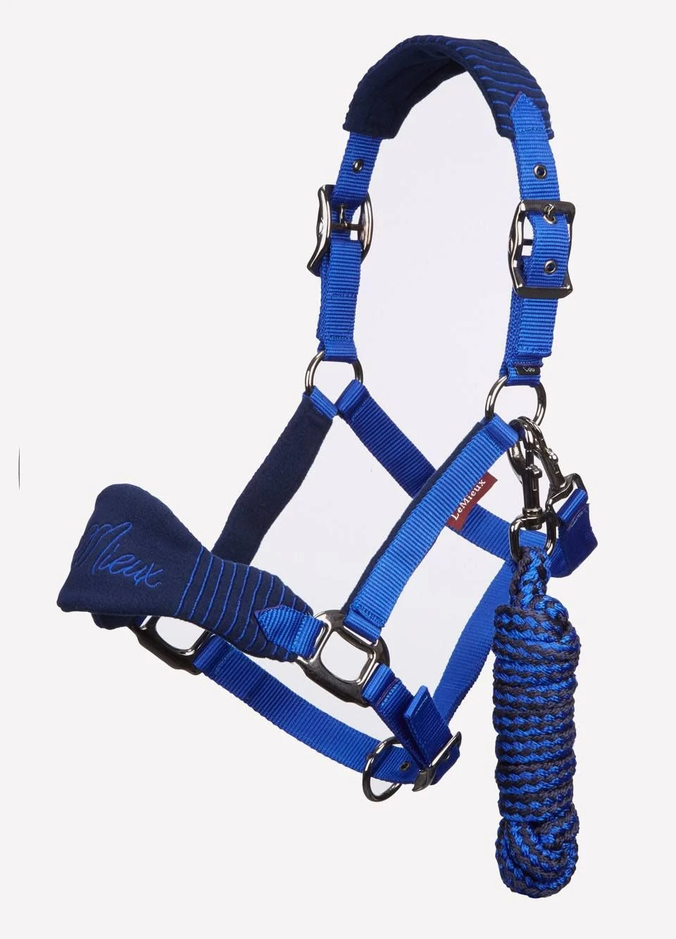 LeMieux Vogue Fleece Headcollar & Rope - Navy/Royal Blue